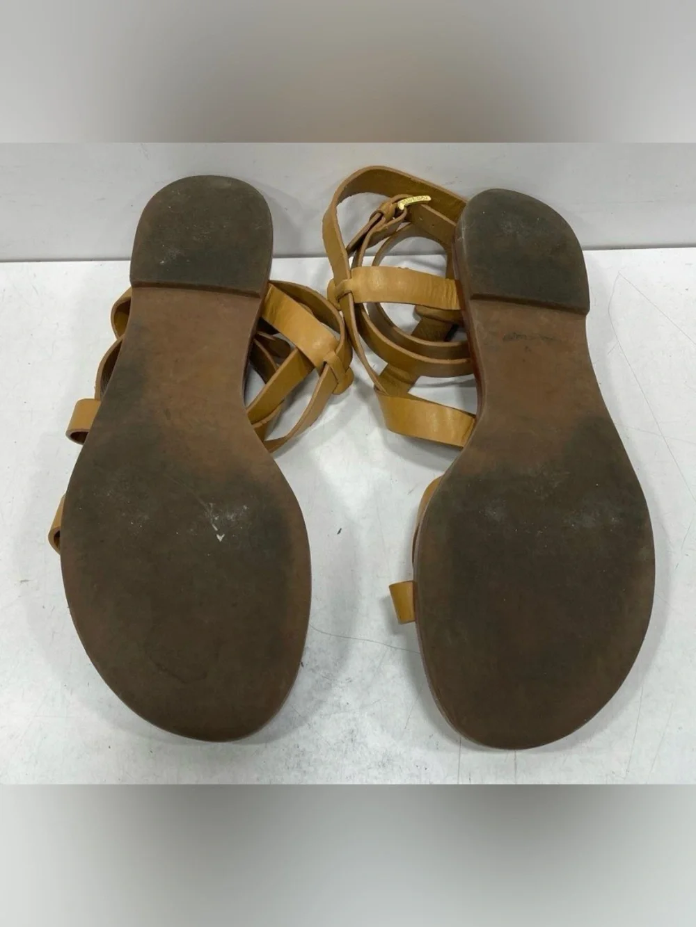 Tory Burch, size 8.5, Tan Leather Wrap-Strap Sandals, EUC